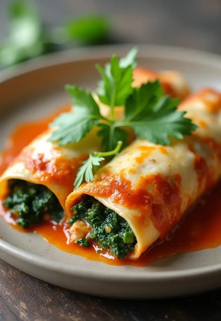 25 Chicken and Enchilada Sauce Recipes That Bring the Heat 77 25 Chicken and Enchilada Sauce Recipes That Bring the Heat - 13. Spinach and Chicken Enchiladas
