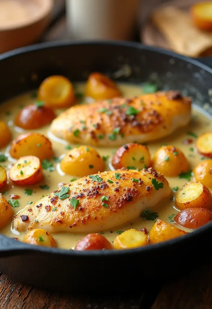 25 Cream of Chicken Sauce Recipes for Cozy Homemade Dinners 98 25 Cream of Chicken Sauce Recipes for Cozy Homemade Dinners - 16. Creamy Chicken and Potato Skillet