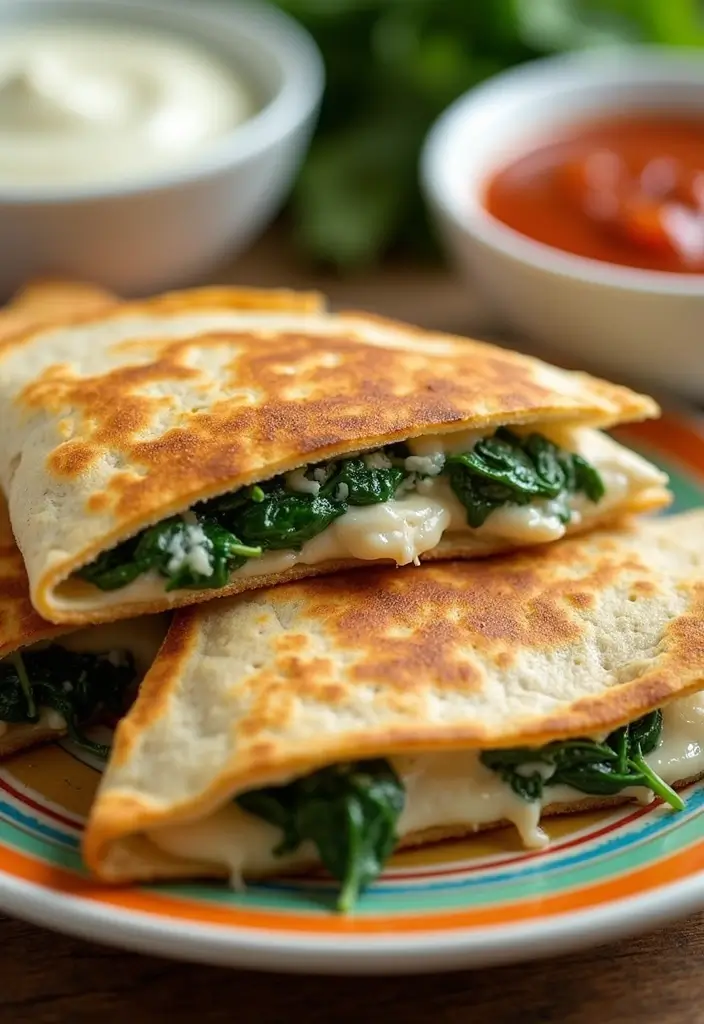 25 Cream of Chicken Sauce Recipes for Cozy Homemade Dinners 43 25 Cream of Chicken Sauce Recipes for Cozy Homemade Dinners - 7. Creamy Chicken and Spinach Quesadillas