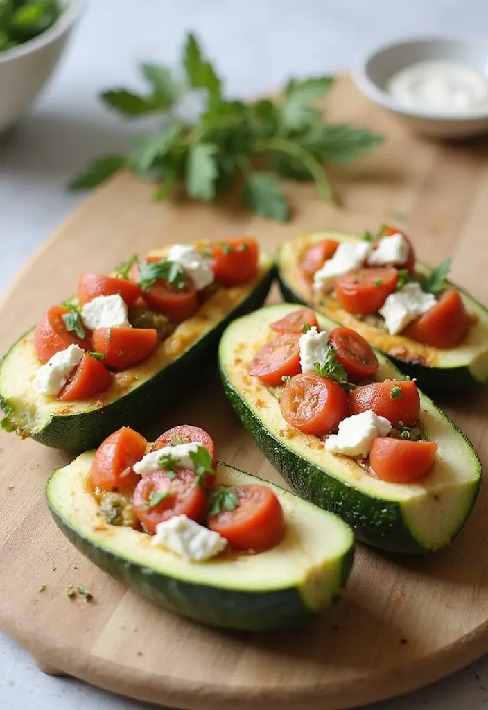 25 Dinner Recipes with Tomato Sauce for Busy Evenings 144 25 Dinner Recipes with Tomato Sauce for Busy Evenings - 22. Tomato and Feta Stuffed Zucchini Boats