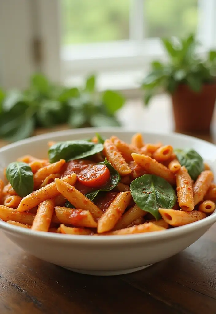 25 Dinner Recipes with Tomato Sauce for Busy Evenings 22 25 Dinner Recipes with Tomato Sauce for Busy Evenings - 4. One-Pot Pasta with Tomato Sauce and Spinach