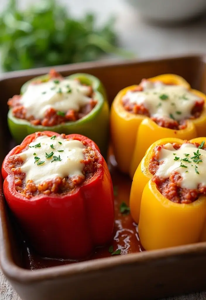 25 Dinner Recipes with Tomato Sauce for Busy Evenings 29 25 Dinner Recipes with Tomato Sauce for Busy Evenings - 5. Tomato and Mozzarella Stuffed Peppers