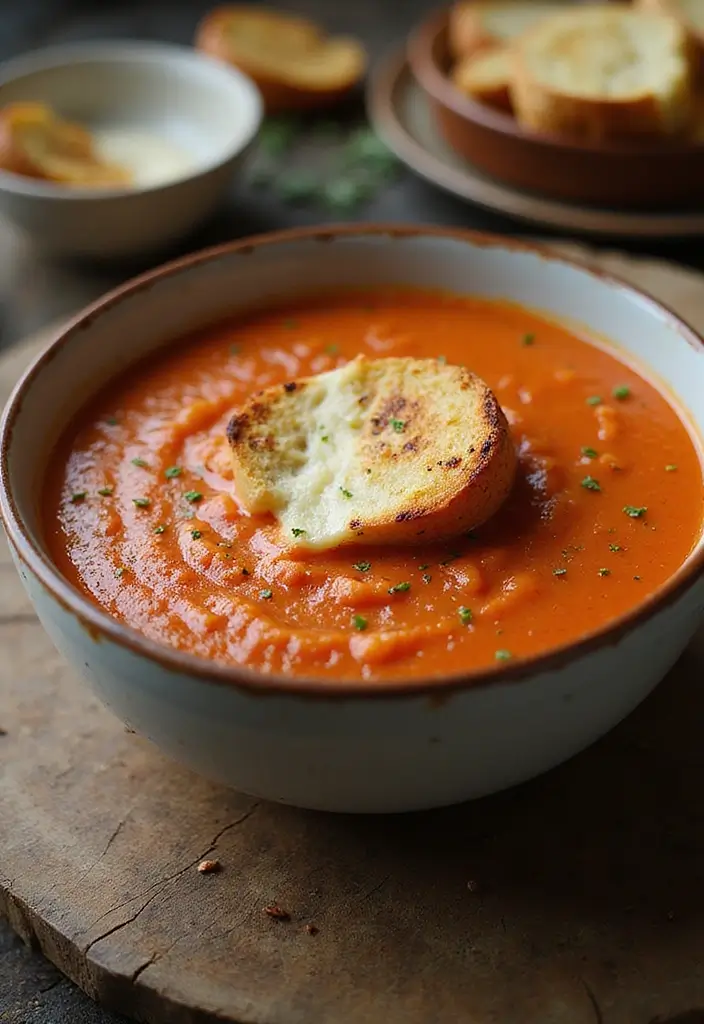 25 Dinner Recipes with Tomato Sauce for Busy Evenings 36 25 Dinner Recipes with Tomato Sauce for Busy Evenings - 6. Creamy Tomato Soup with Grilled Cheese Croutons