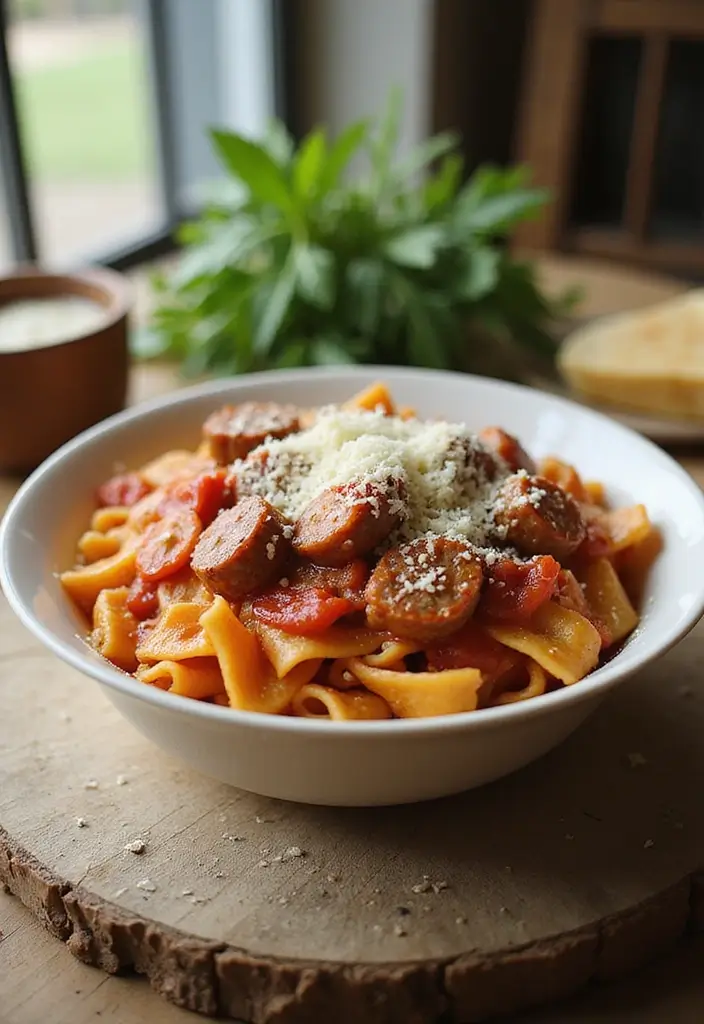 25 Dinner Recipes with Tomato Sauce for Busy Evenings 43 25 Dinner Recipes with Tomato Sauce for Busy Evenings - 7. Quick Tomato Sauce and Sausage Pasta