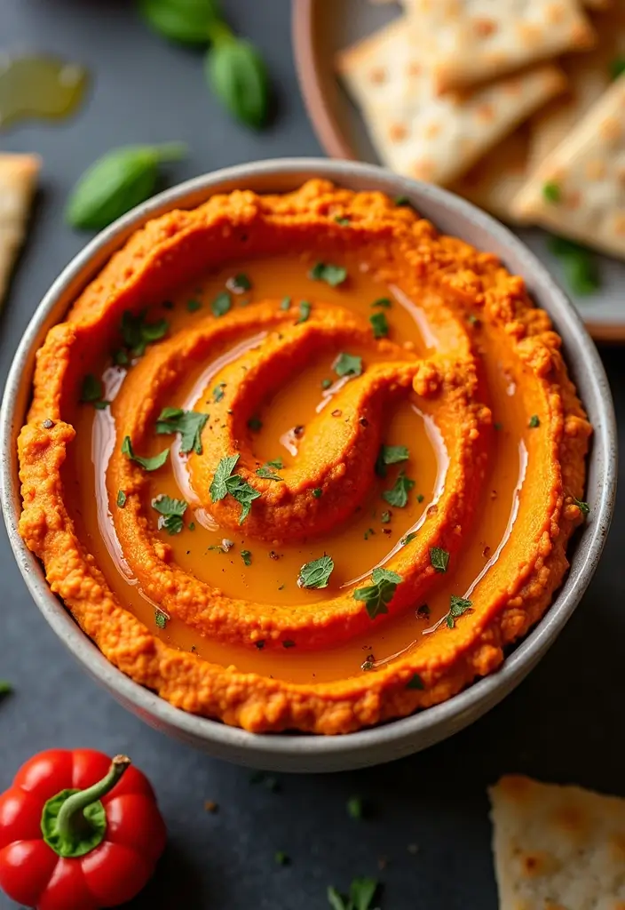25 Dipping Sauce Recipes for Chips That Everyone Will Love 27 25 Dipping Sauce Recipes for Chips That Everyone Will Love - 5. Roasted Red Pepper Hummus