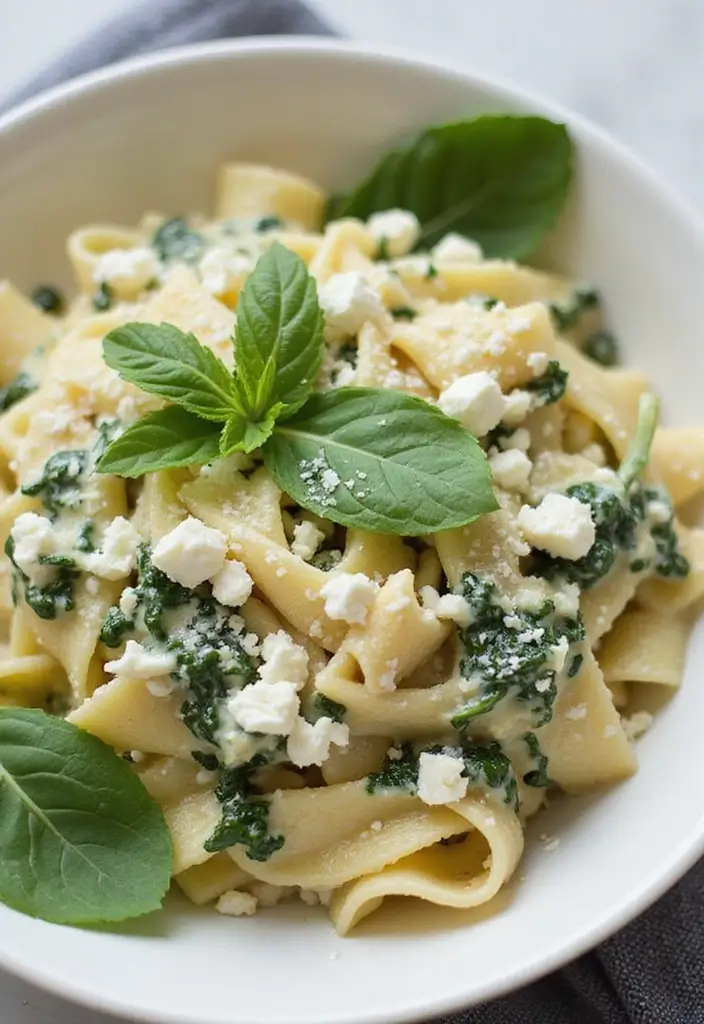 25 Low Calorie Pasta Sauce Recipes That Still Taste Great 27 25 Low Calorie Pasta Sauce Recipes That Still Taste Great - 5. Spinach and Feta Sauce