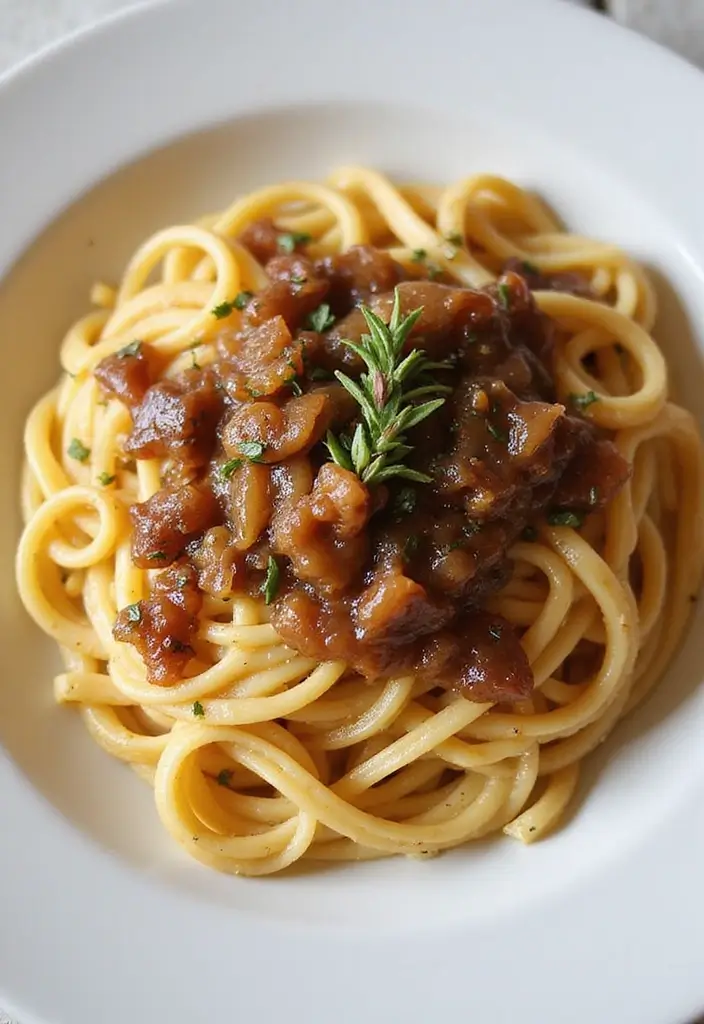 25 Low Calorie Pasta Sauce Recipes That Still Taste Great 55 25 Low Calorie Pasta Sauce Recipes That Still Taste Great - 9. Caramelized Onion and Thyme Sauce