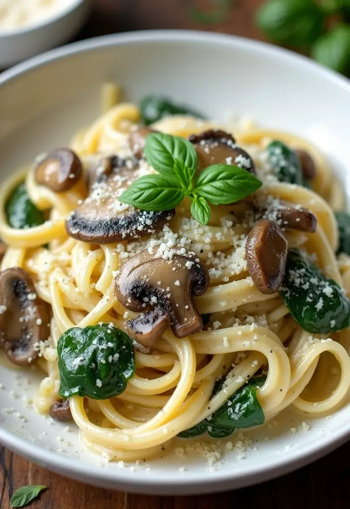 25 Pasta Recipes Without Tomato Sauce for a Fresh Twist 83 25 Pasta Recipes Without Tomato Sauce for a Fresh Twist - 13. Creamy Mushroom and Spinach Pasta