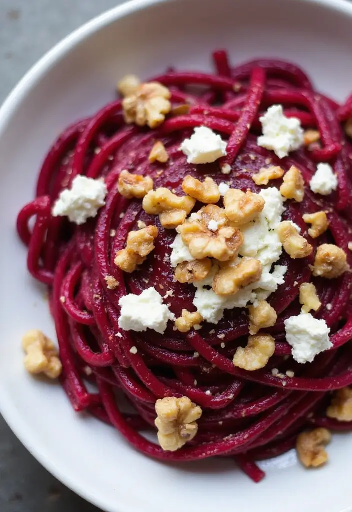 25 Pasta Recipes Without Tomato Sauce for a Fresh Twist 90 25 Pasta Recipes Without Tomato Sauce for a Fresh Twist - 14. Beetroot Pasta with Goat Cheese