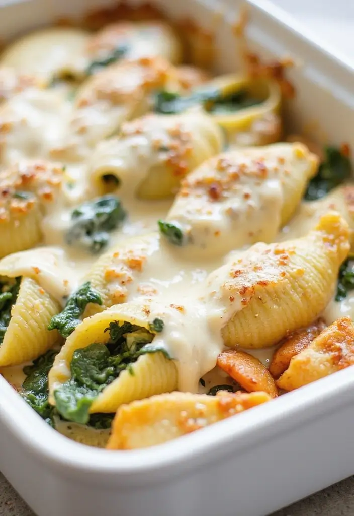 25 Pasta Recipes Without Tomato Sauce for a Fresh Twist 15 25 Pasta Recipes Without Tomato Sauce for a Fresh Twist - 3. Spinach and Ricotta Stuffed Shells