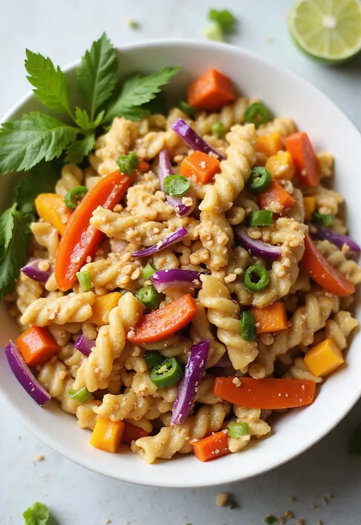 25 Pasta Recipes Without Tomato Sauce for a Fresh Twist 41 25 Pasta Recipes Without Tomato Sauce for a Fresh Twist - 7. Thai Peanut Pasta Salad