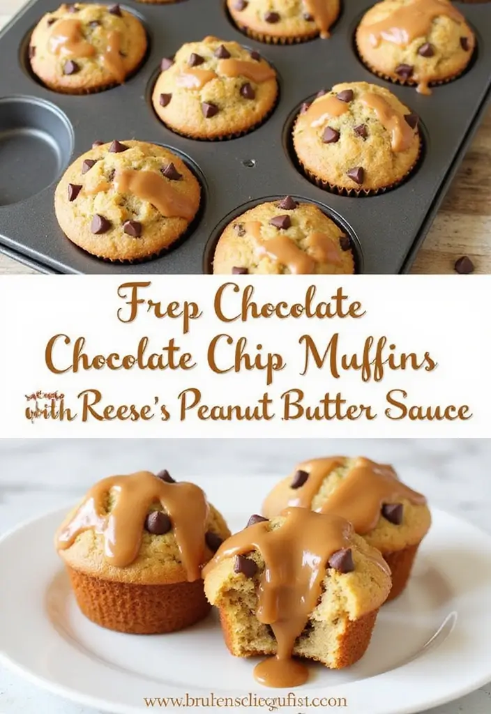 25+ Recipes Using Reese’s Peanut Butter Sauce for Dessert Lovers 147 25+ Recipes Using Reese’s Peanut Butter Sauce for Dessert Lovers - 23. Reese's Peanut Butter Sauce Chocolate Chip Muffins