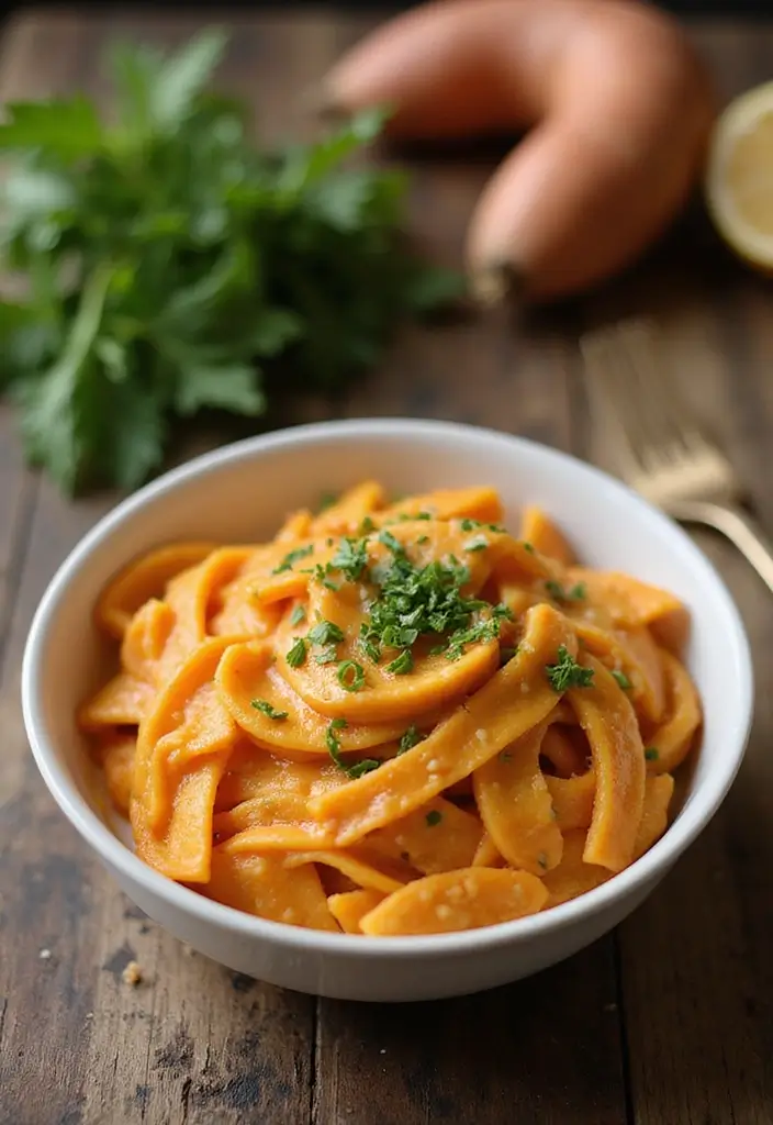 25 Recipes with Alfredo Sauce for Rich Creamy Dinners 70 25 Recipes with Alfredo Sauce for Rich Creamy Dinners - 12. Sweet Potato Alfredo