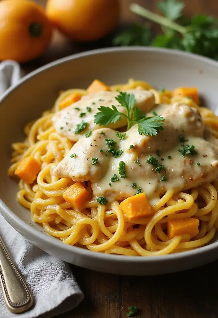 25 Recipes with Alfredo Sauce for Rich Creamy Dinners 43 25 Recipes with Alfredo Sauce for Rich Creamy Dinners - 7. Chicken Alfredo with Butternut Squash Sauce