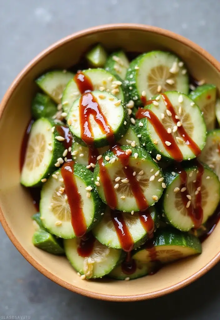 25 Recipes with Korean BBQ Sauce for Smoky Sweet Meals 60 25 Recipes with Korean BBQ Sauce for Smoky Sweet Meals - 10. Simple Korean BBQ Cucumber Salad