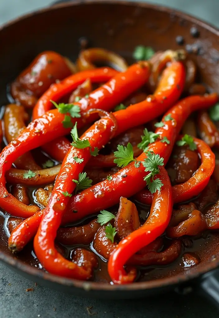 25 Recipes with Korean BBQ Sauce for Smoky Sweet Meals 103 25 Recipes with Korean BBQ Sauce for Smoky Sweet Meals - 17. Korean BBQ Peppers and Onions