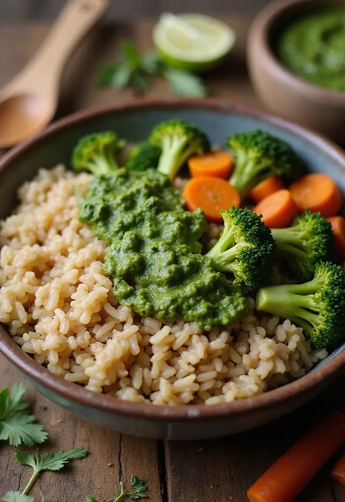 25 Recipes with Pesto Sauce That Brighten Any Meal 55 25 Recipes with Pesto Sauce That Brighten Any Meal - 9. Pesto Rice Bowl