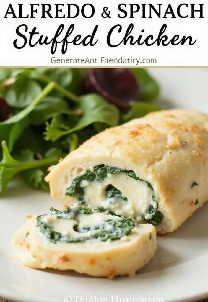 25 Recipes with Rao’s Alfredo Sauce That Taste Gourmet 119 25 Recipes with Rao’s Alfredo Sauce That Taste Gourmet - 19. Alfredo and Spinach Stuffed Chicken