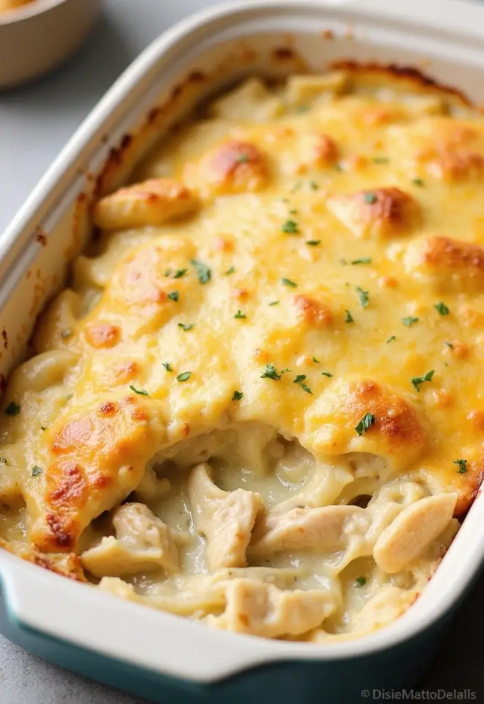 25 Recipes with Rao’s Alfredo Sauce That Taste Gourmet 8 25 Recipes with Rao’s Alfredo Sauce That Taste Gourmet - 2. Chicken Alfredo Bake