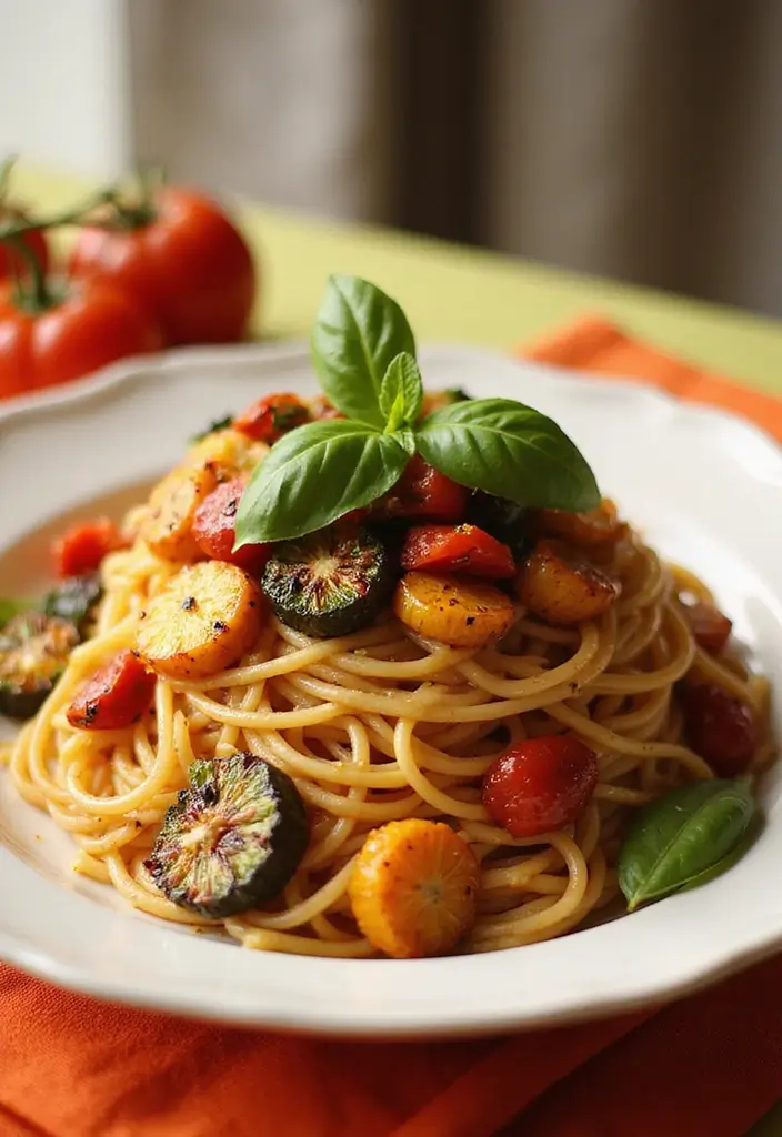 25 Recipes with Spaghetti Sauce for Family Favorites 53 25 Recipes with Spaghetti Sauce for Family Favorites - 9. Spaghetti with Roasted Vegetables