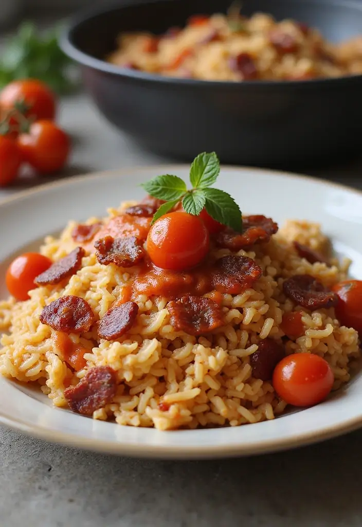 25 Rice and Spaghetti Sauce Recipes for Simple Weeknight Meals 100 25 Rice and Spaghetti Sauce Recipes for Simple Weeknight Meals - 16. Bacon and Tomato Rice Delight