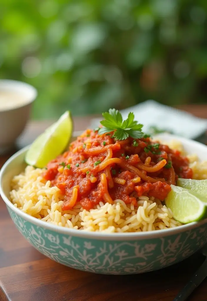 25 Rice and Spaghetti Sauce Recipes for Simple Weeknight Meals 146 25 Rice and Spaghetti Sauce Recipes for Simple Weeknight Meals - 24. Chili Lime Rice Bowl with Spaghetti Sauce
