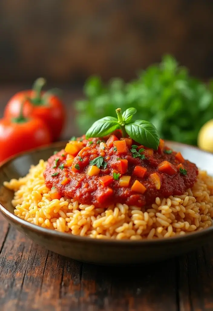 25 Rice and Spaghetti Sauce Recipes for Simple Weeknight Meals 55 25 Rice and Spaghetti Sauce Recipes for Simple Weeknight Meals - 9. Spicy Veggie Rice with Spaghetti Sauce