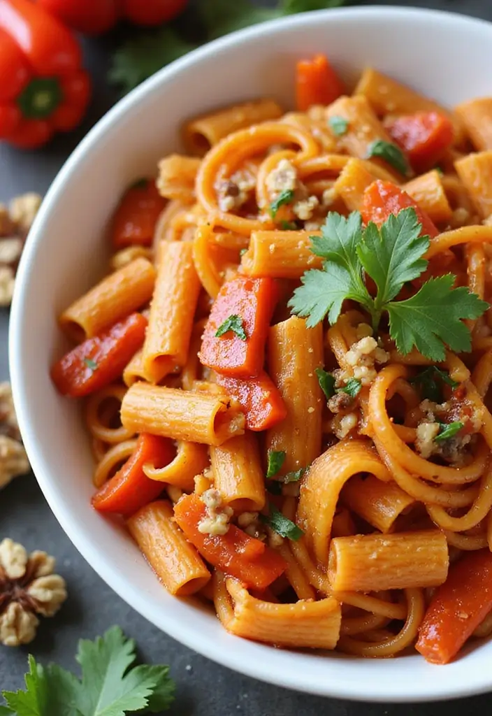 25 Veggie Pasta Sauce Recipes for a Healthy Twist 15 25 Veggie Pasta Sauce Recipes for a Healthy Twist - 3. Roasted Red Pepper and Walnut Sauce