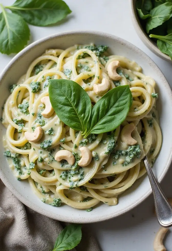 25 Veggie Pasta Sauce Recipes for a Healthy Twist 22 25 Veggie Pasta Sauce Recipes for a Healthy Twist - 4. Spinach and Cashew Cream Sauce