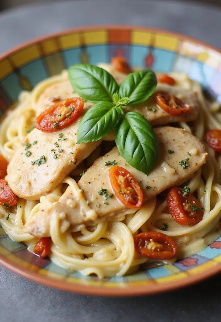 27 Chicken and Alfredo Sauce Recipes That Feel Like Comfort Food 97 27 Chicken and Alfredo Sauce Recipes That Feel Like Comfort Food - 17. Chicken Alfredo with Sun-Dried Tomatoes