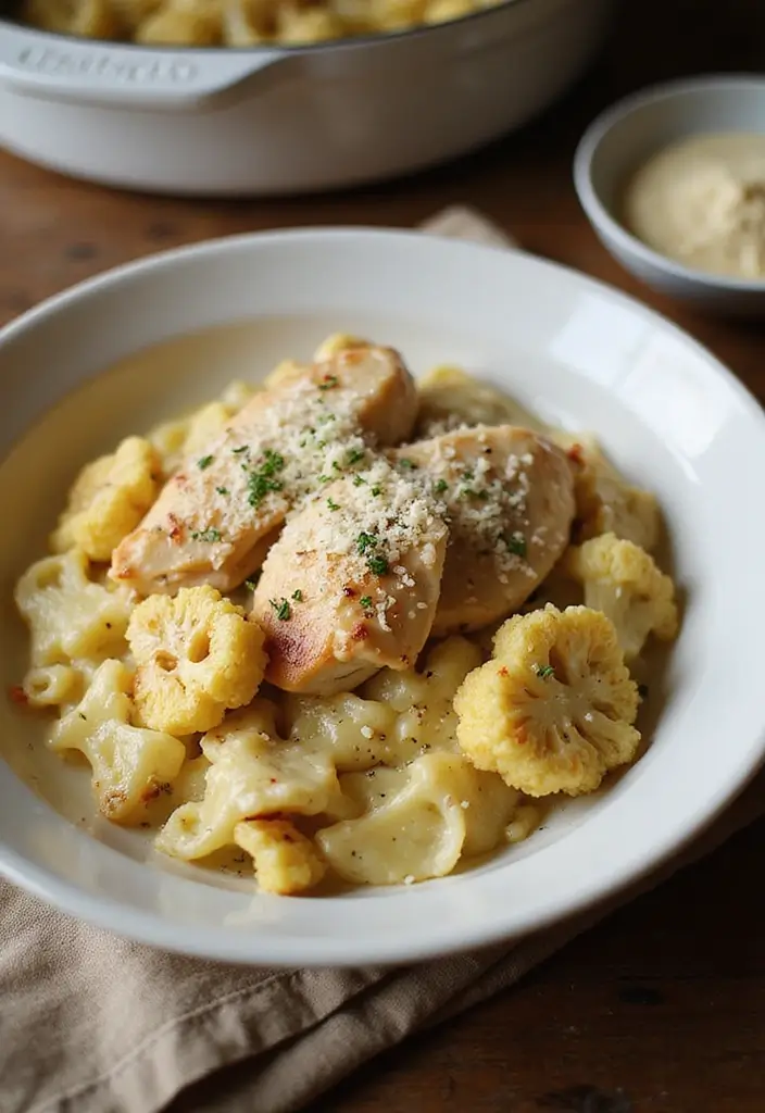 27 Chicken and Alfredo Sauce Recipes That Feel Like Comfort Food 104 27 Chicken and Alfredo Sauce Recipes That Feel Like Comfort Food - 18. Chicken Alfredo with Cauliflower