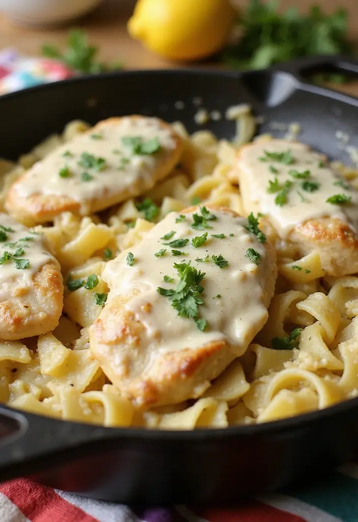 27 Chicken and Alfredo Sauce Recipes That Feel Like Comfort Food 8 27 Chicken and Alfredo Sauce Recipes That Feel Like Comfort Food - 2. One-Pot Chicken Alfredo Skillet
