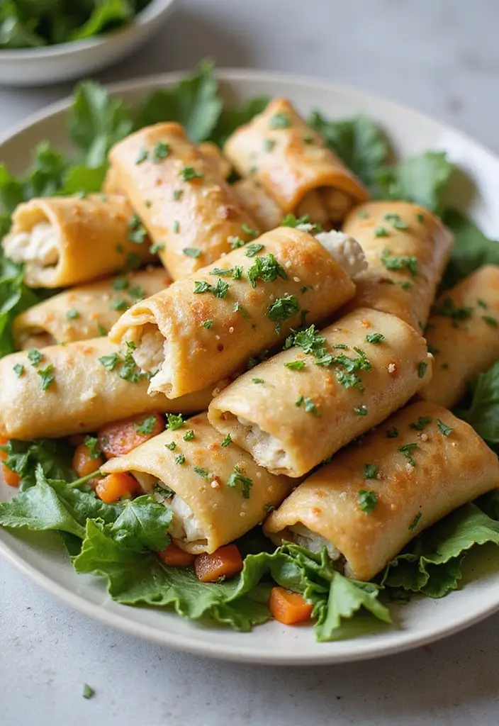 27 Chicken and Alfredo Sauce Recipes That Feel Like Comfort Food 118 27 Chicken and Alfredo Sauce Recipes That Feel Like Comfort Food - 20. Chicken Alfredo Spring Rolls