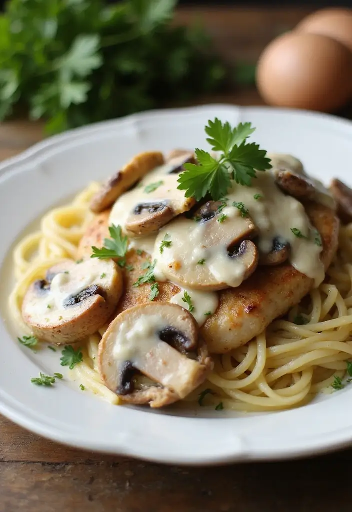 27 Chicken and Alfredo Sauce Recipes That Feel Like Comfort Food 132 27 Chicken and Alfredo Sauce Recipes That Feel Like Comfort Food - 22. Chicken Alfredo with Wild Mushrooms