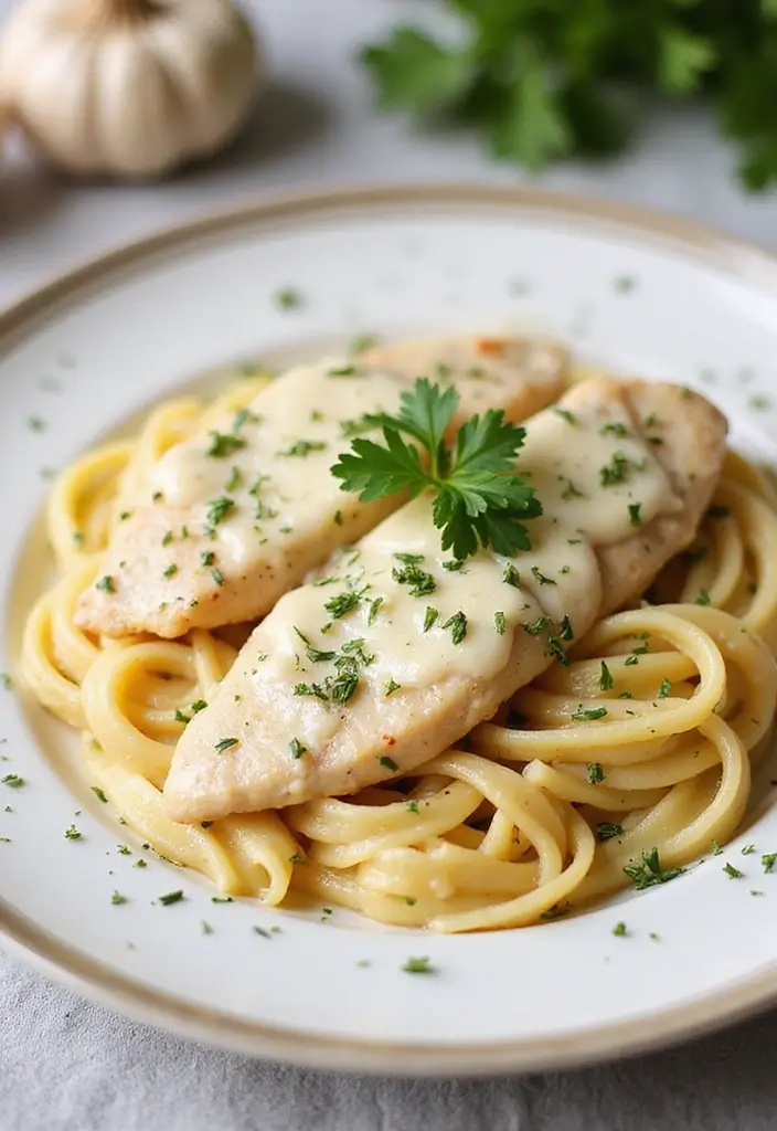 27 Chicken and Alfredo Sauce Recipes That Feel Like Comfort Food 146 27 Chicken and Alfredo Sauce Recipes That Feel Like Comfort Food - 24. Chicken Alfredo with Roasted Garlic