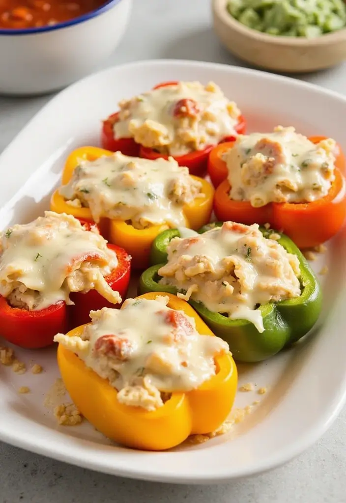 27 Chicken and Alfredo Sauce Recipes That Feel Like Comfort Food 15 27 Chicken and Alfredo Sauce Recipes That Feel Like Comfort Food - 3. Chicken Alfredo Stuffed Peppers