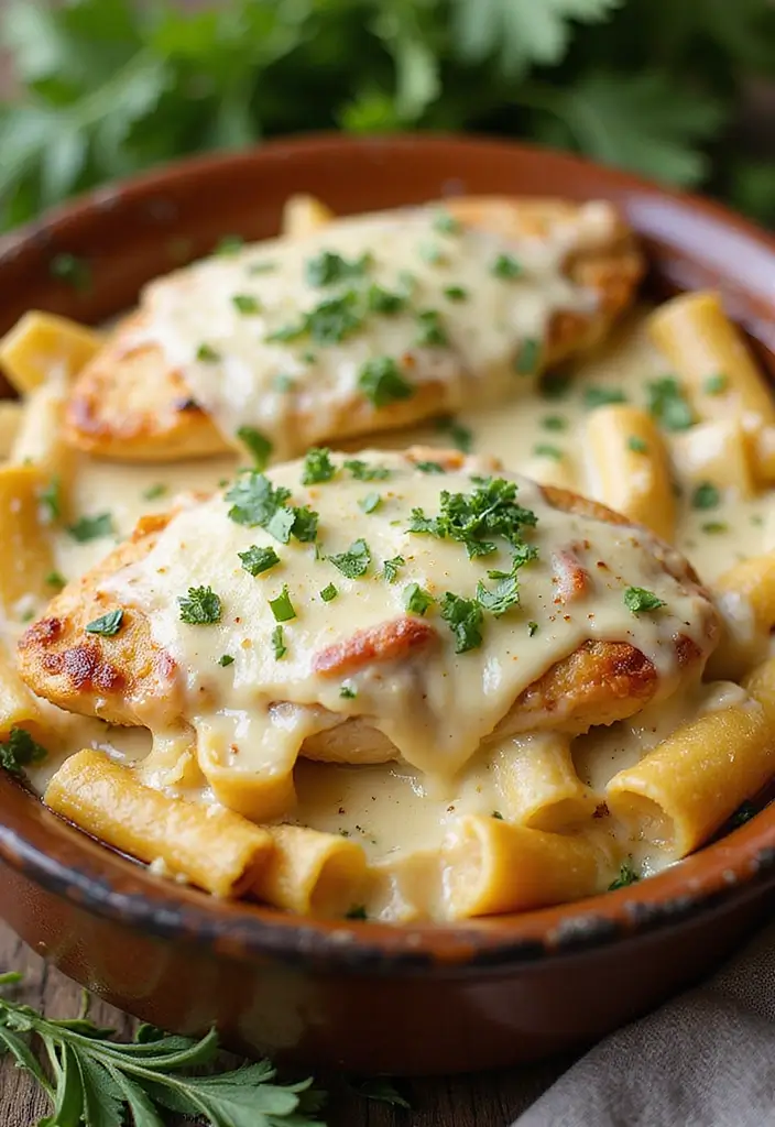 27 Chicken and Alfredo Sauce Recipes That Feel Like Comfort Food 29 27 Chicken and Alfredo Sauce Recipes That Feel Like Comfort Food - 5. Garlic Butter Chicken Alfredo Bake
