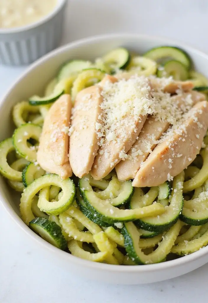27 Chicken and Alfredo Sauce Recipes That Feel Like Comfort Food 36 27 Chicken and Alfredo Sauce Recipes That Feel Like Comfort Food - 6. Healthy Chicken Alfredo Zoodles