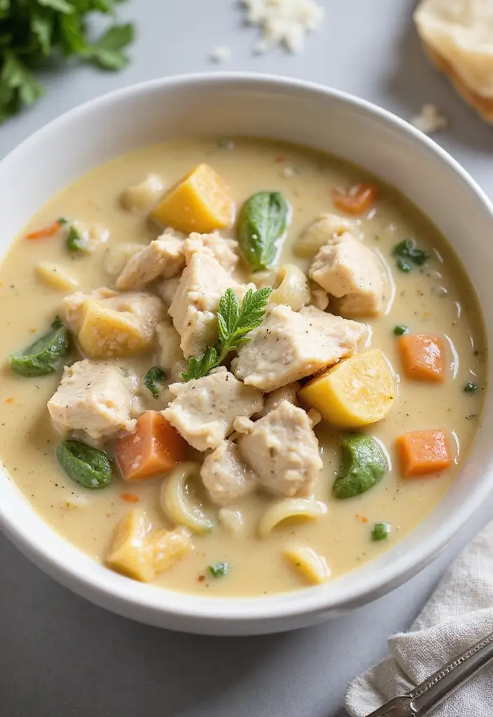 27 Chicken and Alfredo Sauce Recipes That Feel Like Comfort Food 43 27 Chicken and Alfredo Sauce Recipes That Feel Like Comfort Food - 7. Creamy Chicken Alfredo Soup