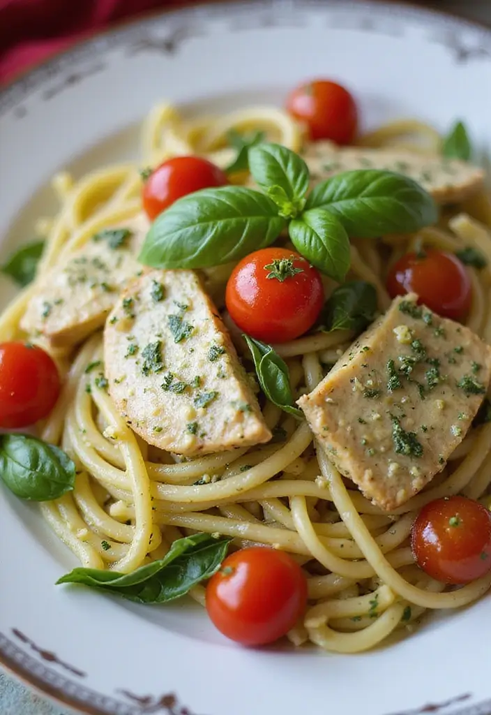 27 Chicken and Alfredo Sauce Recipes That Feel Like Comfort Food 44 27 Chicken and Alfredo Sauce Recipes That Feel Like Comfort Food - 8. Pesto Chicken Alfredo Pasta
