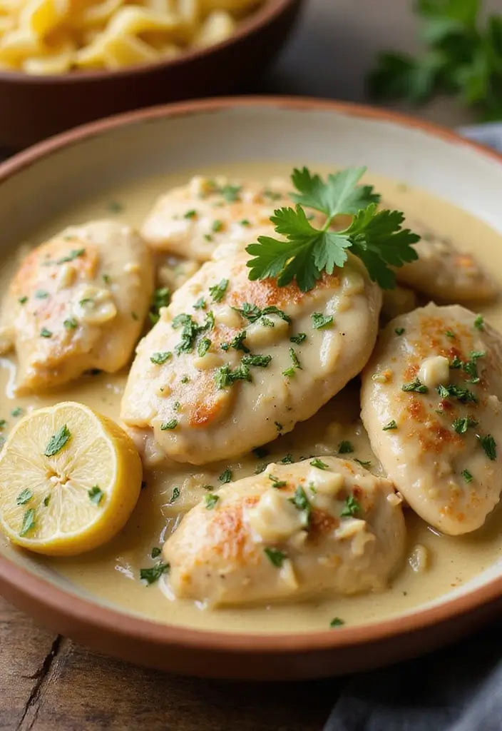 27 Chicken in White Sauce Recipes for Creamy Comfort 1 27 Chicken in White Sauce Recipes for Creamy Comfort - 1. Creamy Garlic Chicken