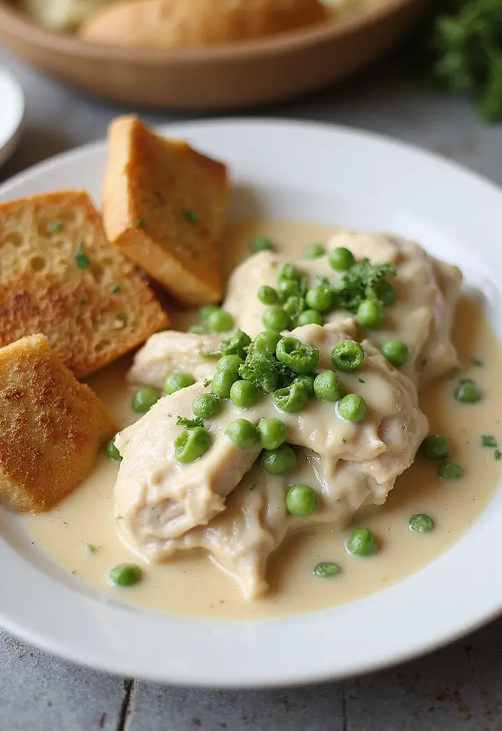 27 Chicken in White Sauce Recipes for Creamy Comfort 128 27 Chicken in White Sauce Recipes for Creamy Comfort - 20. Chicken in White Sauce with Peas