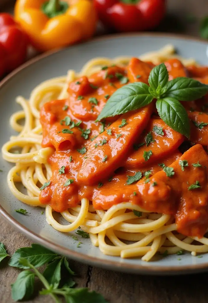 27 Non-Tomato Pasta Sauce Recipes for Creamy Variety 151 27 Non-Tomato Pasta Sauce Recipes for Creamy Variety - 23. Creamy Roasted Red Pepper Sauce