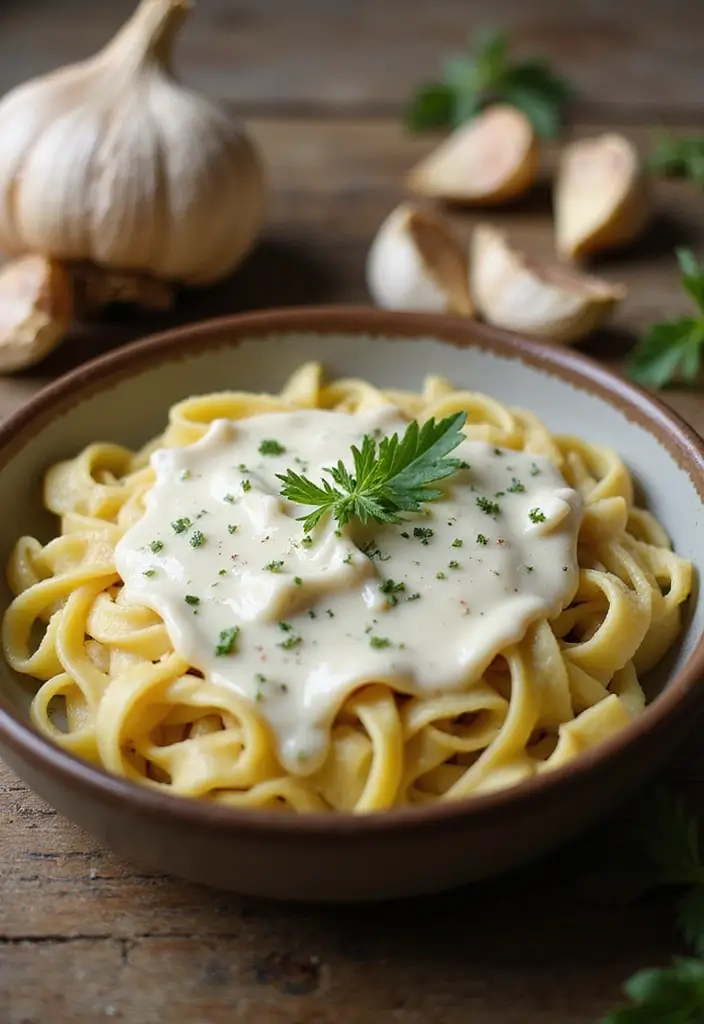 27 Non-Tomato Pasta Sauce Recipes for Creamy Variety 15 27 Non-Tomato Pasta Sauce Recipes for Creamy Variety - 3. Roasted Garlic Cream Sauce