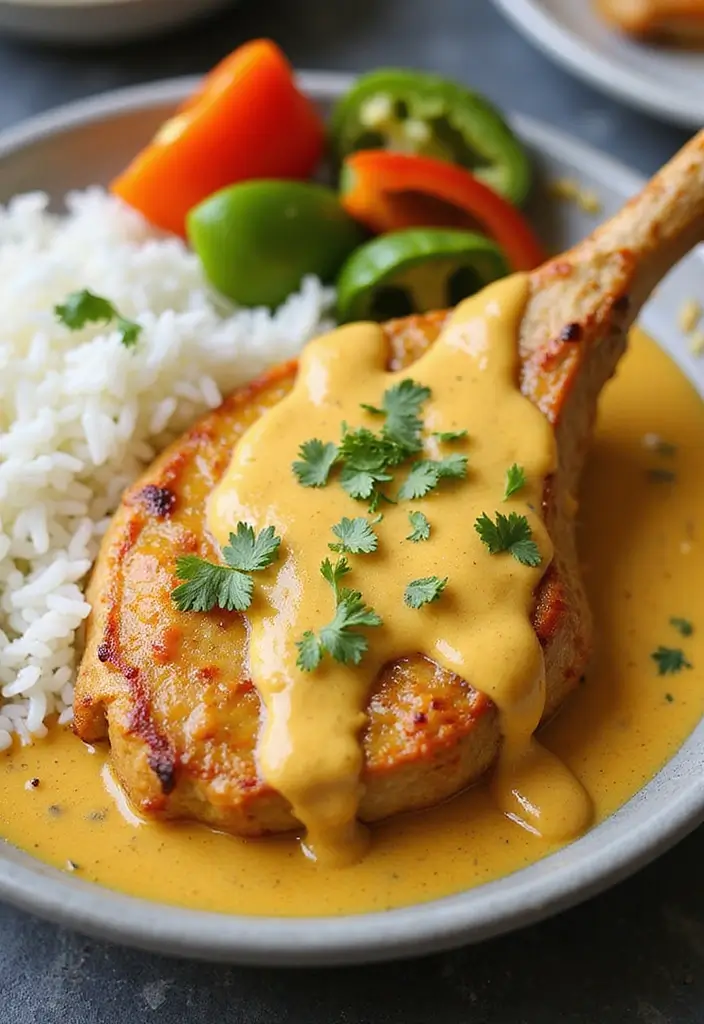 27 Pork Chop Recipes with Sauce for Juicy Results 119 27 Pork Chop Recipes with Sauce for Juicy Results - 19. Coconut Curry Sauce Pork Chops
