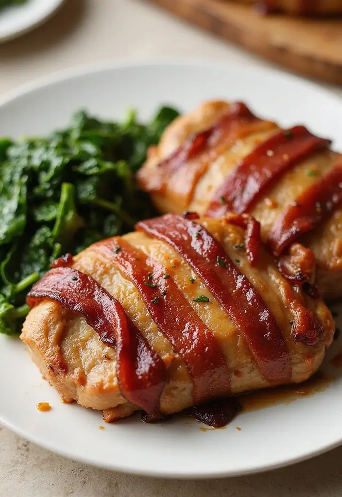 27 Pork Chop Recipes with Sauce for Juicy Results 131 27 Pork Chop Recipes with Sauce for Juicy Results - 21. Bacon-Wrapped Pork Chops