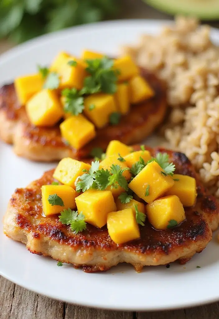 27 Pork Chop Recipes with Sauce for Juicy Results 13 27 Pork Chop Recipes with Sauce for Juicy Results - 3. Spicy Mango Salsa Pork Chops