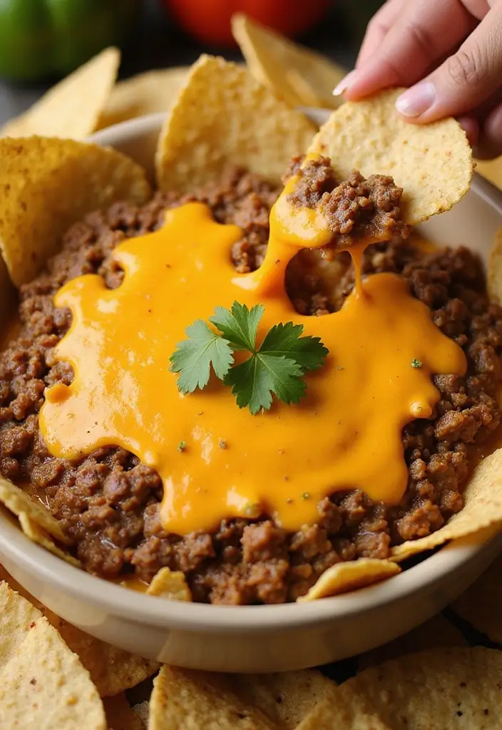 27 Recipes Using Canned Nacho Cheese Sauce for Quick Snacks 140 27 Recipes Using Canned Nacho Cheese Sauce for Quick Snacks - 22. Cheesy Nacho Cheese Dip with Meat