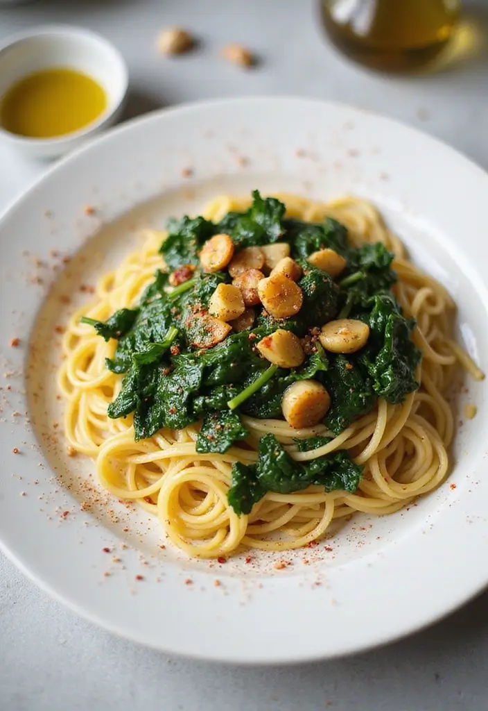 27 Red Sauce Pasta Recipes Vegetarian and Delicious 6 27 Red Sauce Pasta Recipes Vegetarian and Delicious - 2. Spaghetti Aglio e Olio with Spinach