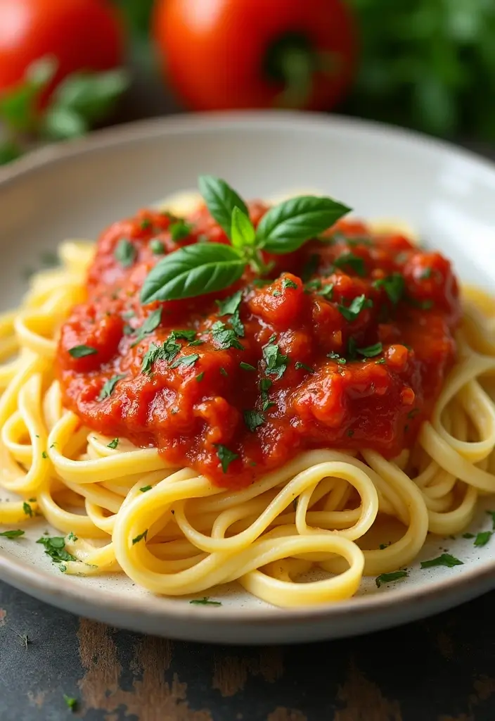 27 Red Sauce Pasta Recipes Vegetarian and Delicious 39 27 Red Sauce Pasta Recipes Vegetarian and Delicious - 7. Tomato and Bell Pepper Fettuccine
